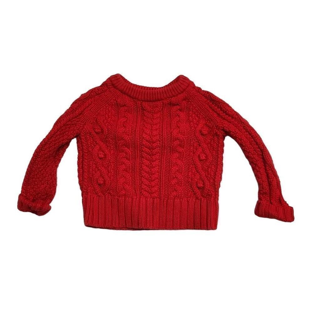 Baby Gap Red Toddler Cable Knit Pullover Sweater - Size 12-18 Months - Picture 1 of 6